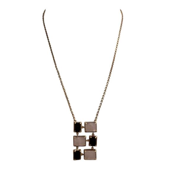 Unbranded Rose Gold Chain Pink Black Crystal Necklace - Picture 1 of 2